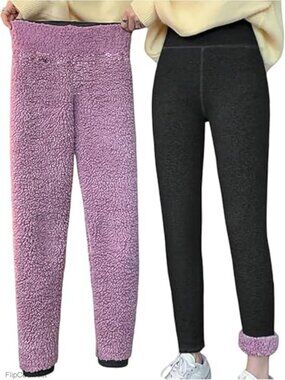 Fleece Lined Leggings Winter Warm Sherpa Thermal Pants Thick Tights